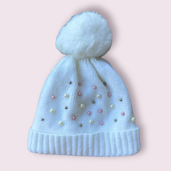 Nicole Miller Other - Nicole Miller Toddler White Beanie Sz 2T-4T